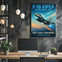 F-16 Viper Electric Jet Poster PosterGoat