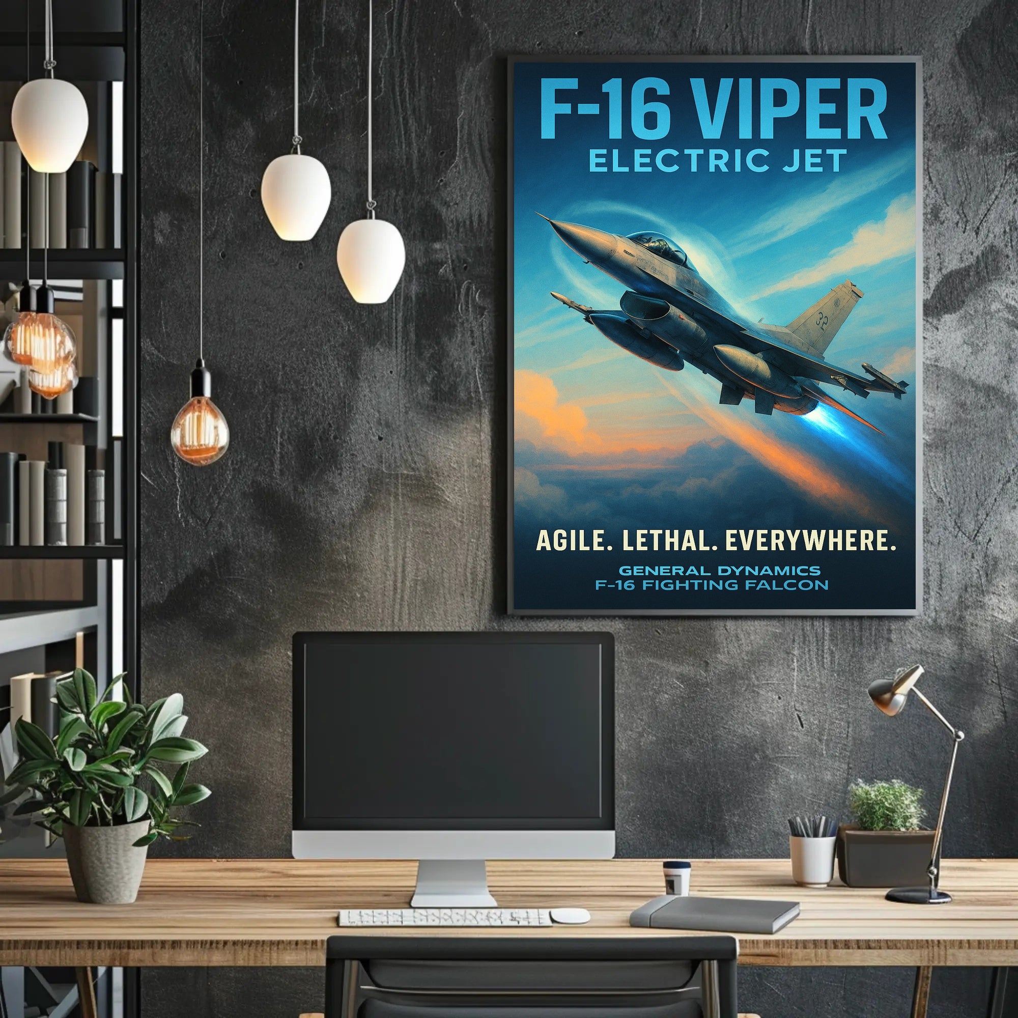 F-16 Viper Electric Jet Poster PosterGoat