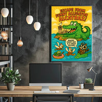 Escape from Funny Alligator Alcatraz Poster PosterGoat