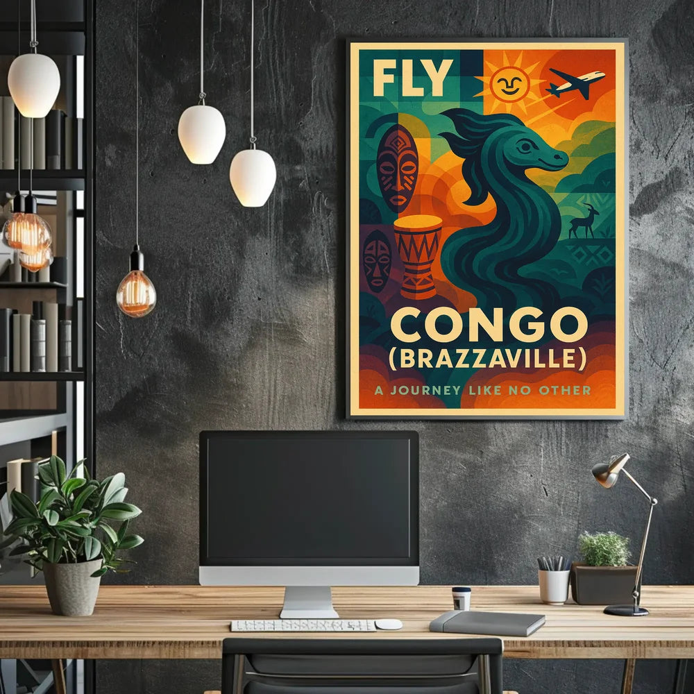 Brazzaville Adventure Travel Poster - Vibrant Cultural Exploration PosterGoat
