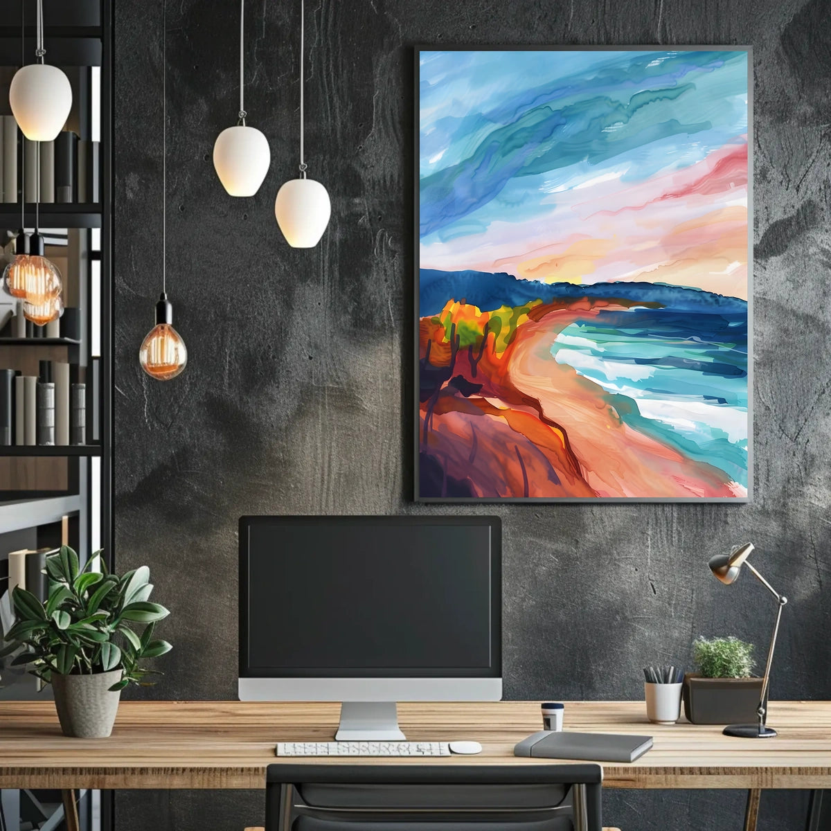 Vibrant Coastal Landscape Poster
