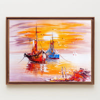 Tranquil Harbor at Sunset Poster