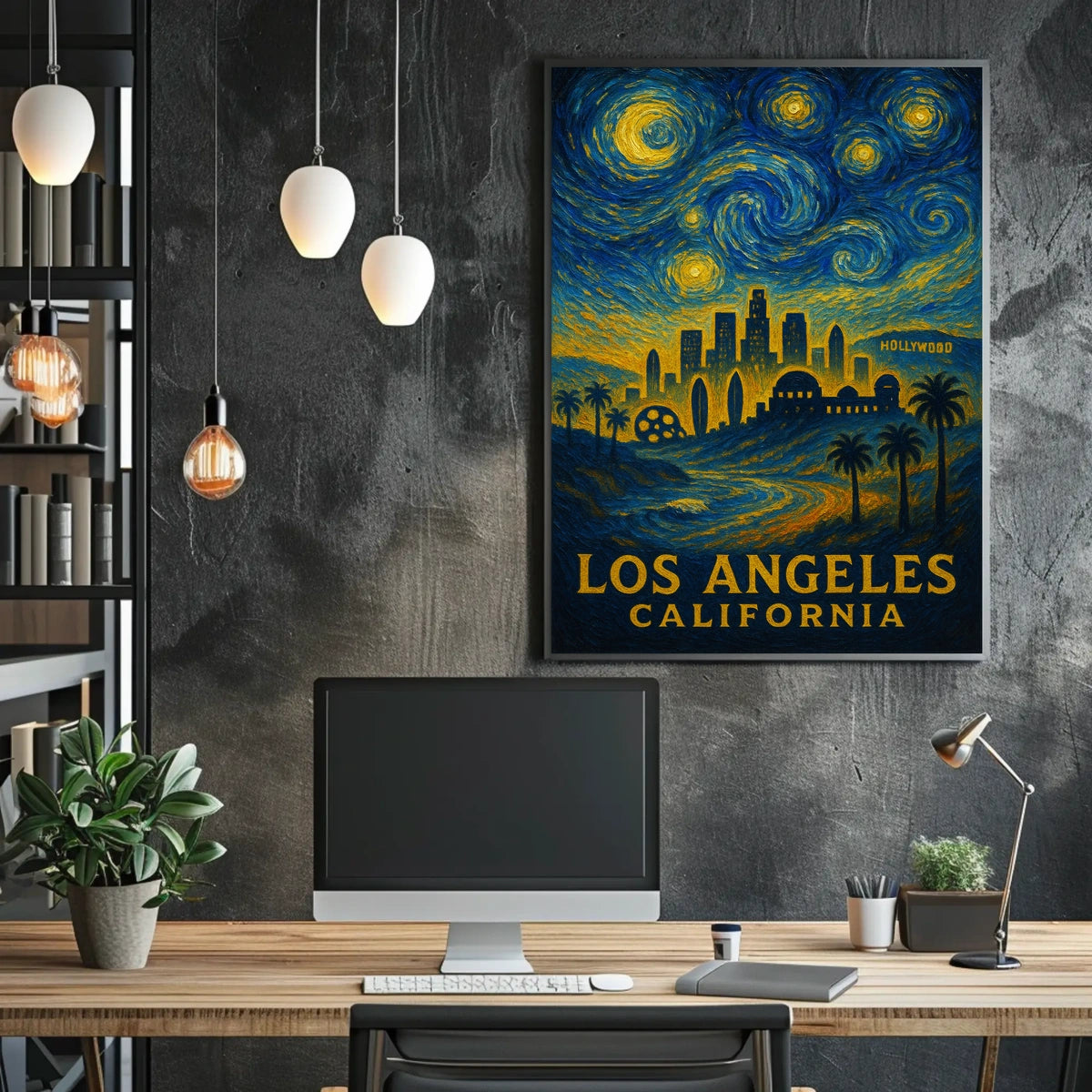Starry Night Over Los Angeles Poster