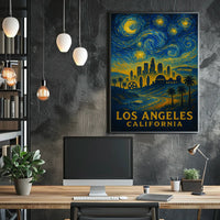 Starry Night Over Los Angeles Poster