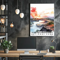 Hawai‘i Volcanoes Watercolor Wall Art Poster