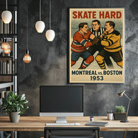 Skate Hard Montreal vs. Boston 1953 Poster