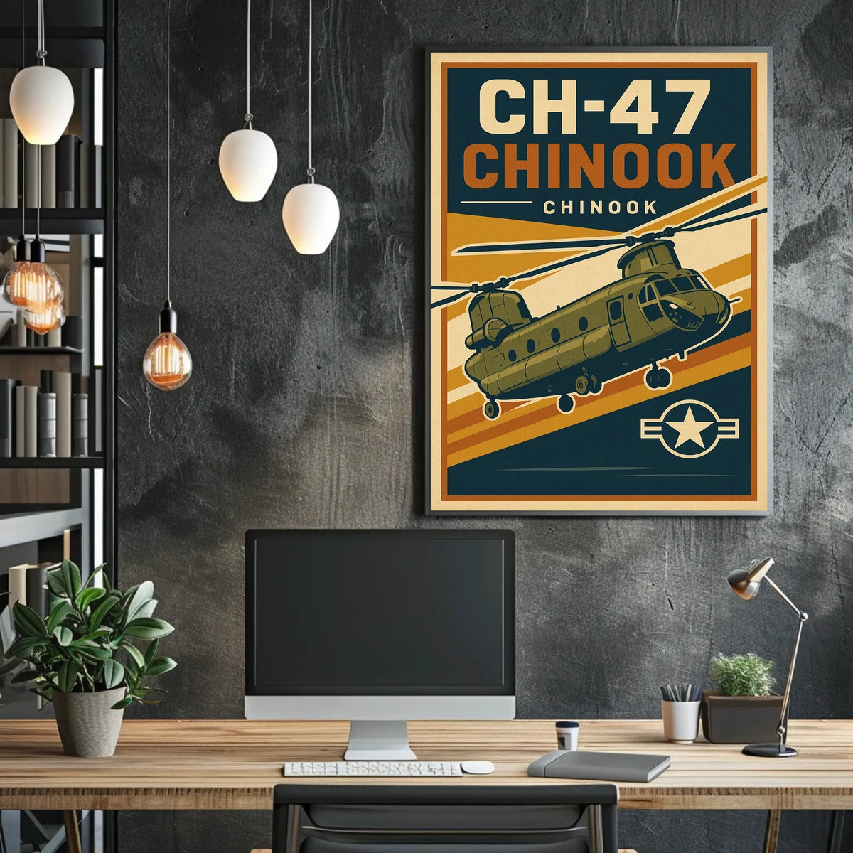 CH-47 Chinook Helicopter Poster