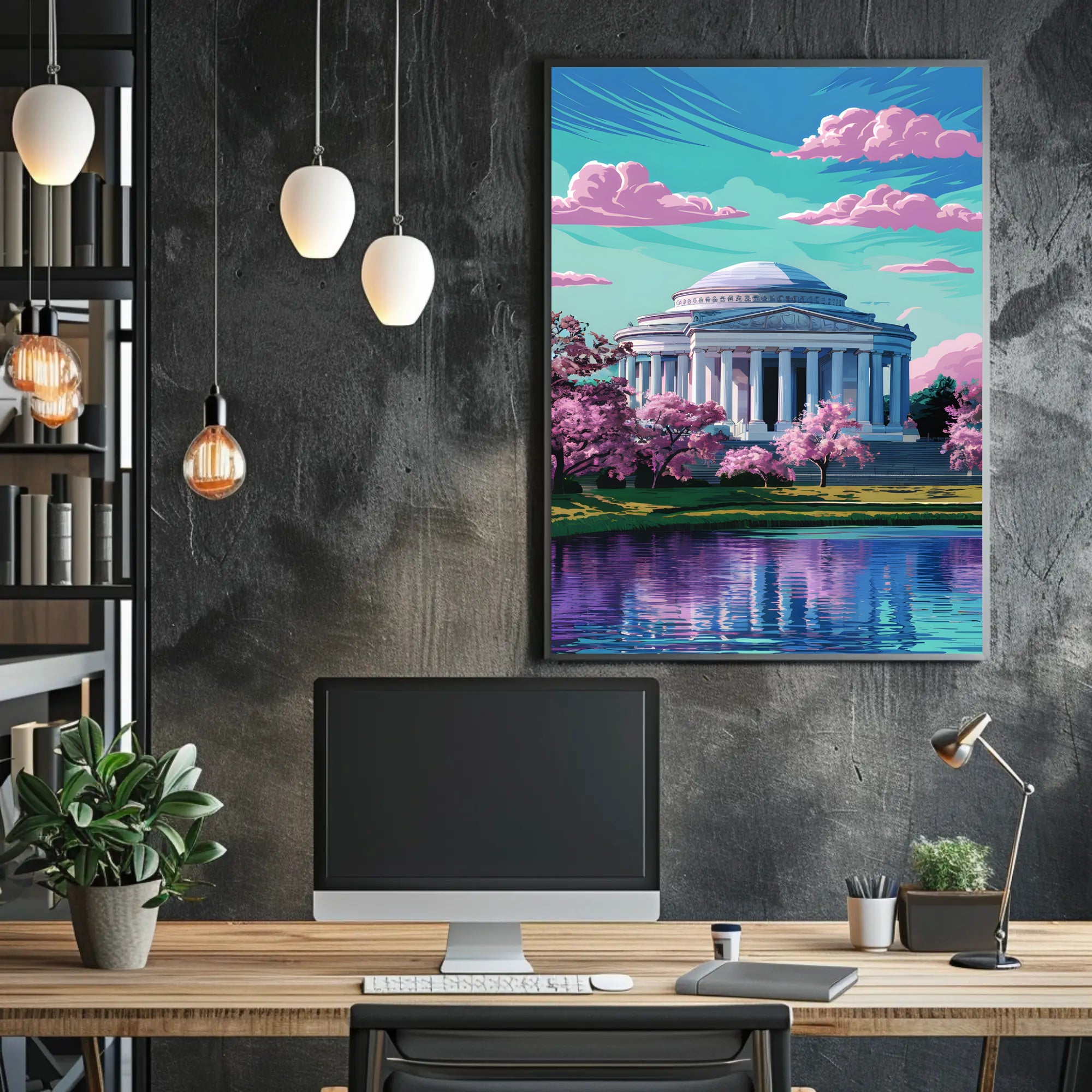 Serene Spring at the Monument Poster