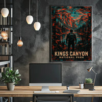 Kings Canyon National Park Vintage Wanderlust Poster