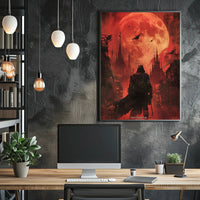 Eerie Urban Moonlit Silhouette - Fantasy or Mythology Poster PosterGoat