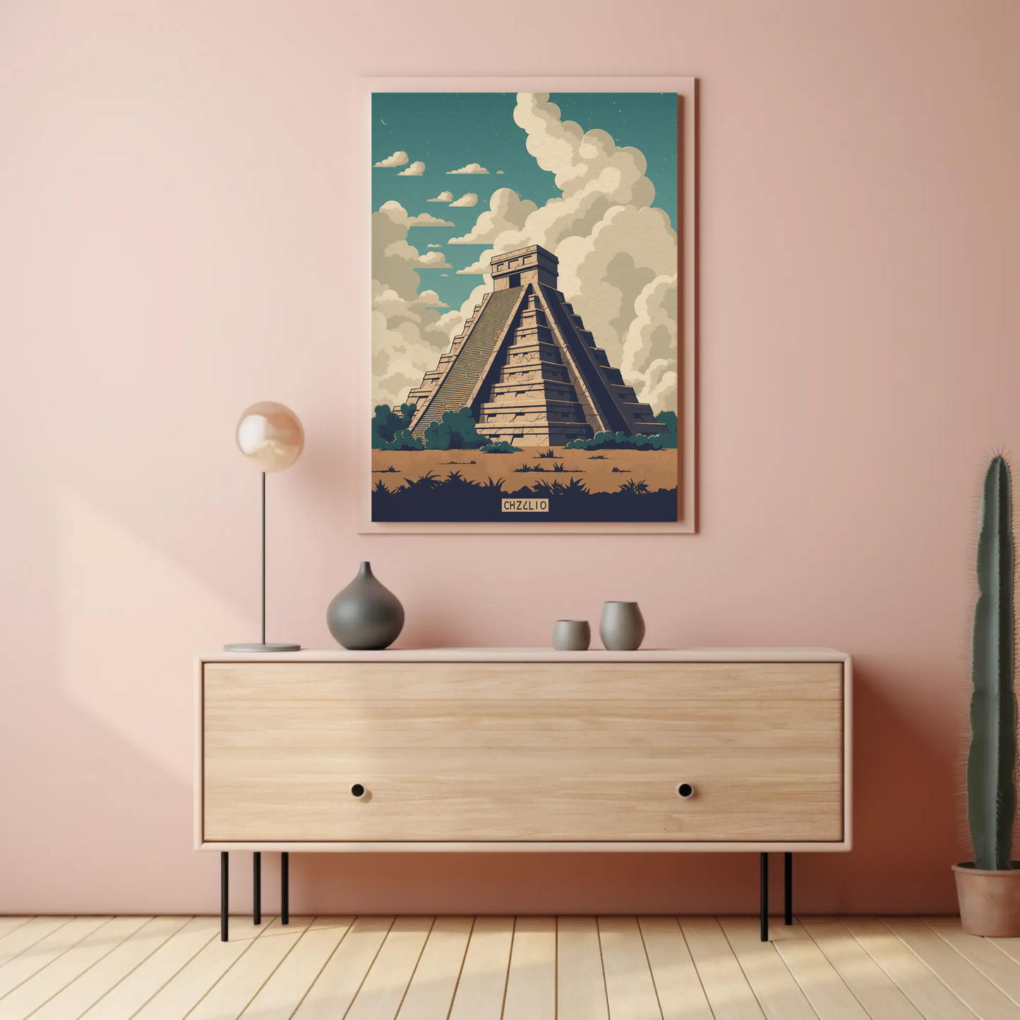 Chichen Itza Mexico Ancient Pyramid Ruins Travel Poster