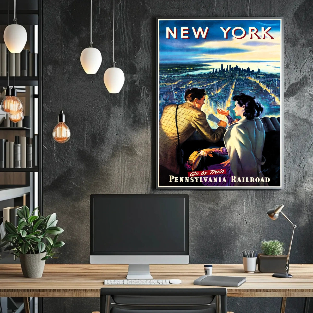 New York City Travel Glamorous Rail Poster Vintage Wall Art