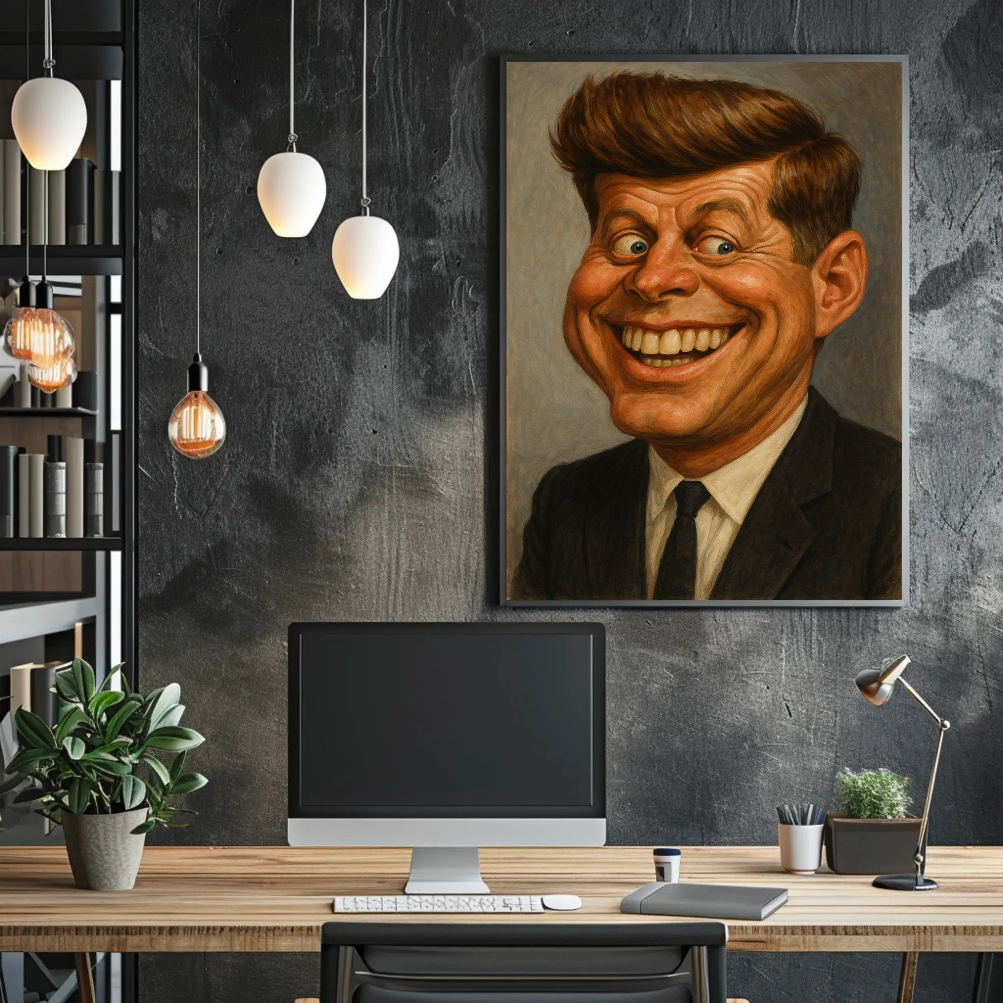 John F. Kennedy Caricature Poster PosterGoat