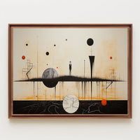 Surrealist Minimalist Scene with Celestial Bodies: Artistic Poster