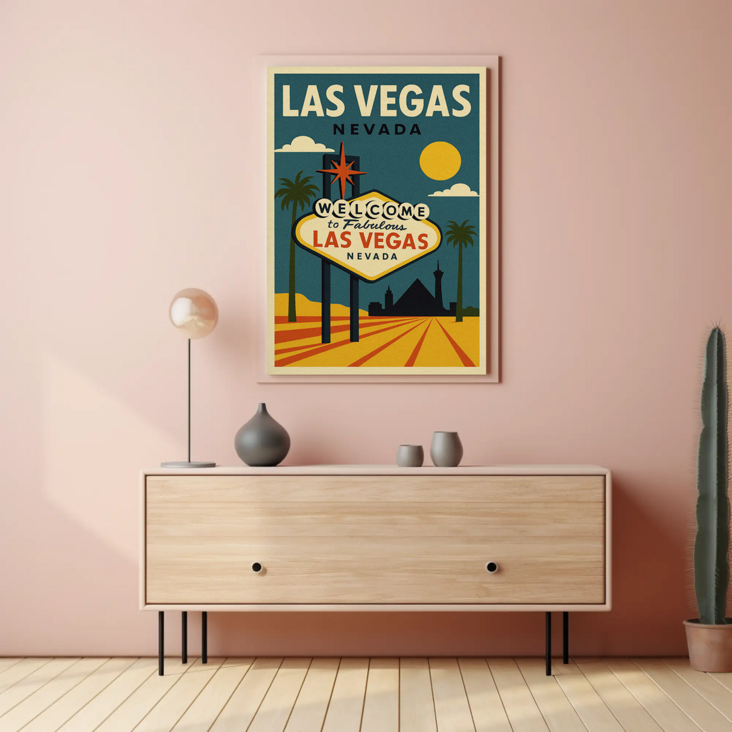 Classic Las Vegas Welcome Sign Retro Art Poster