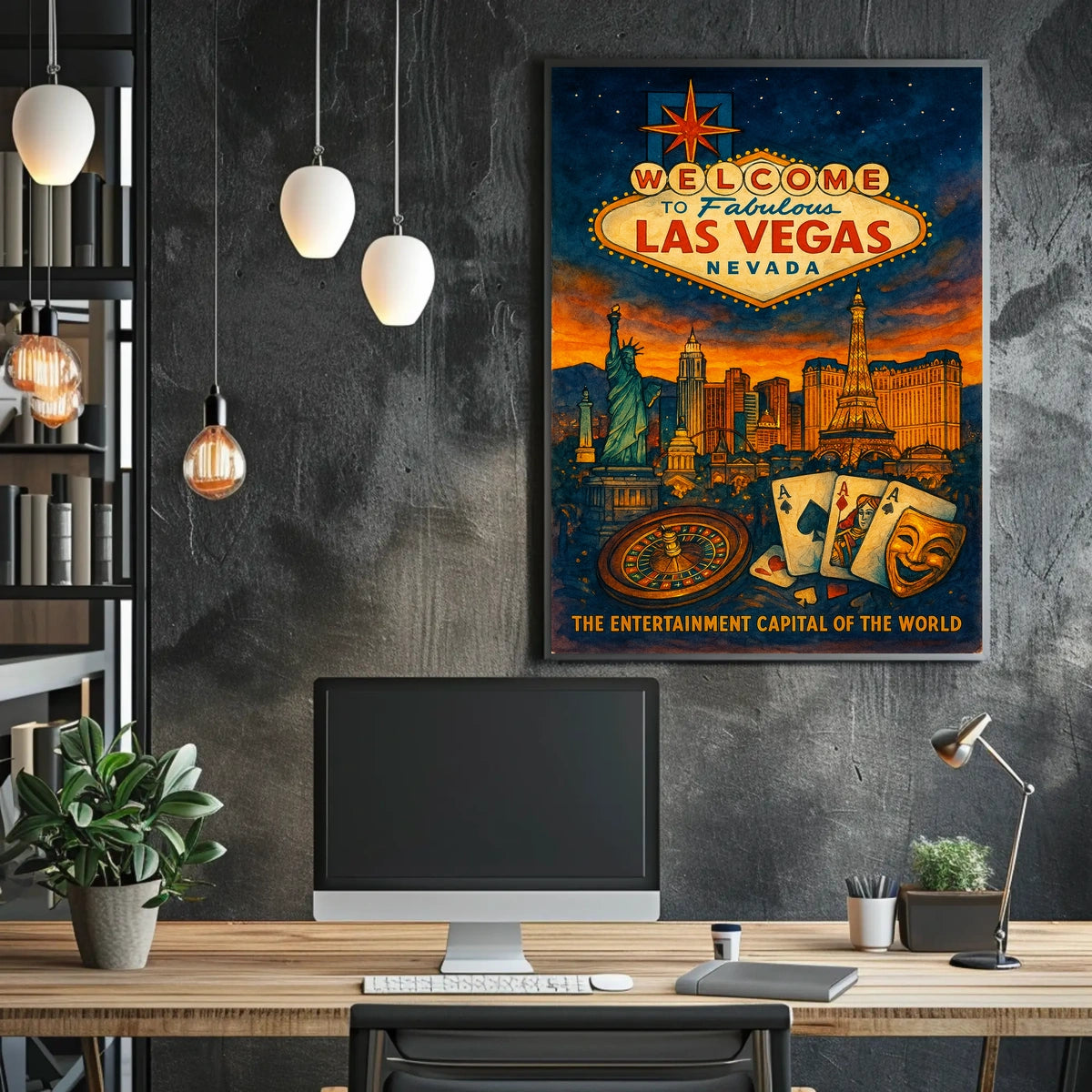 Las Vegas Poster Welcome To Fabulous City Skyline For Fans