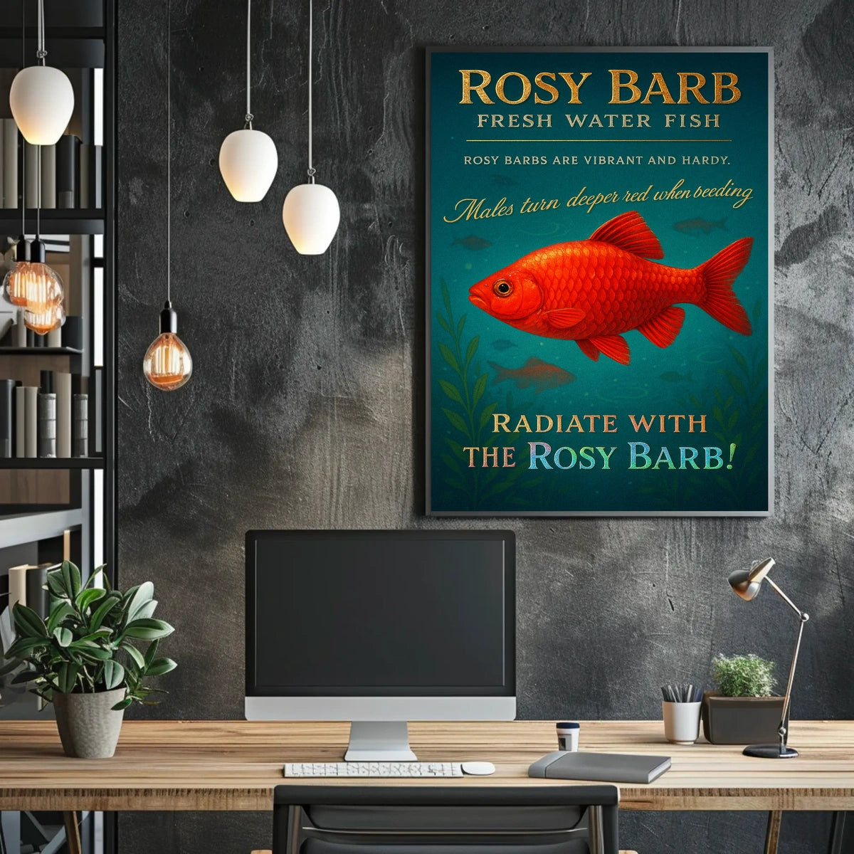Rosy Barb Freshwater Fish Poster