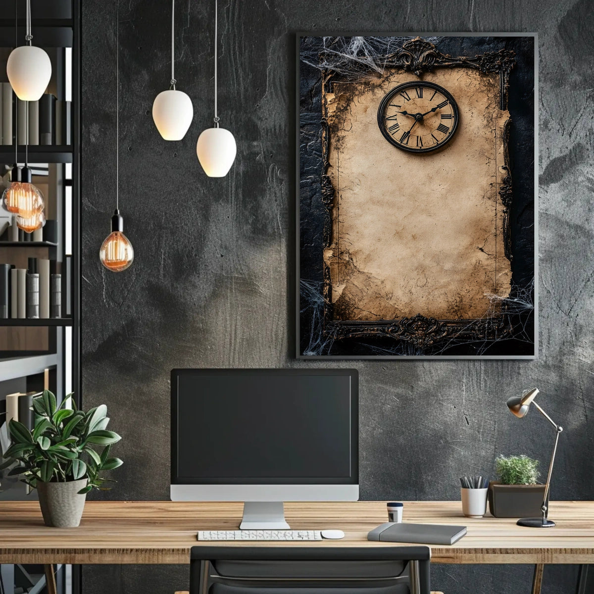 Timeless Clock Vintage Decor Print Gothic Artistic Poster