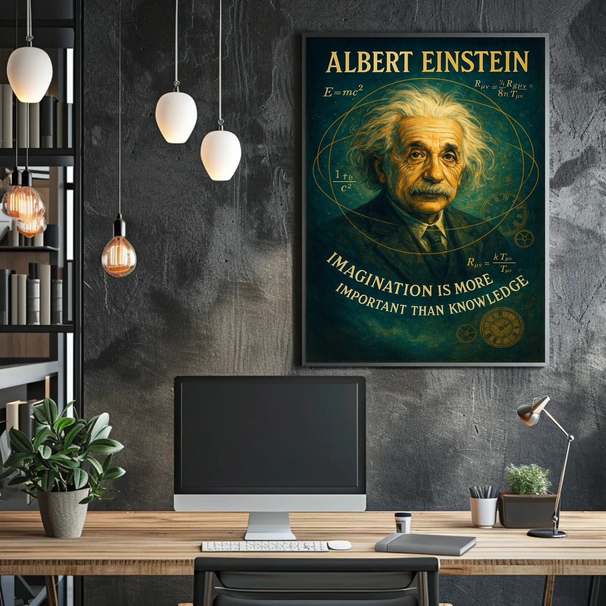 Einstein Vintage Inspirational Art Poster Educational Decor