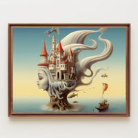 Surreal Castle Head Dreamscape - Fantasy or Mythology Poster