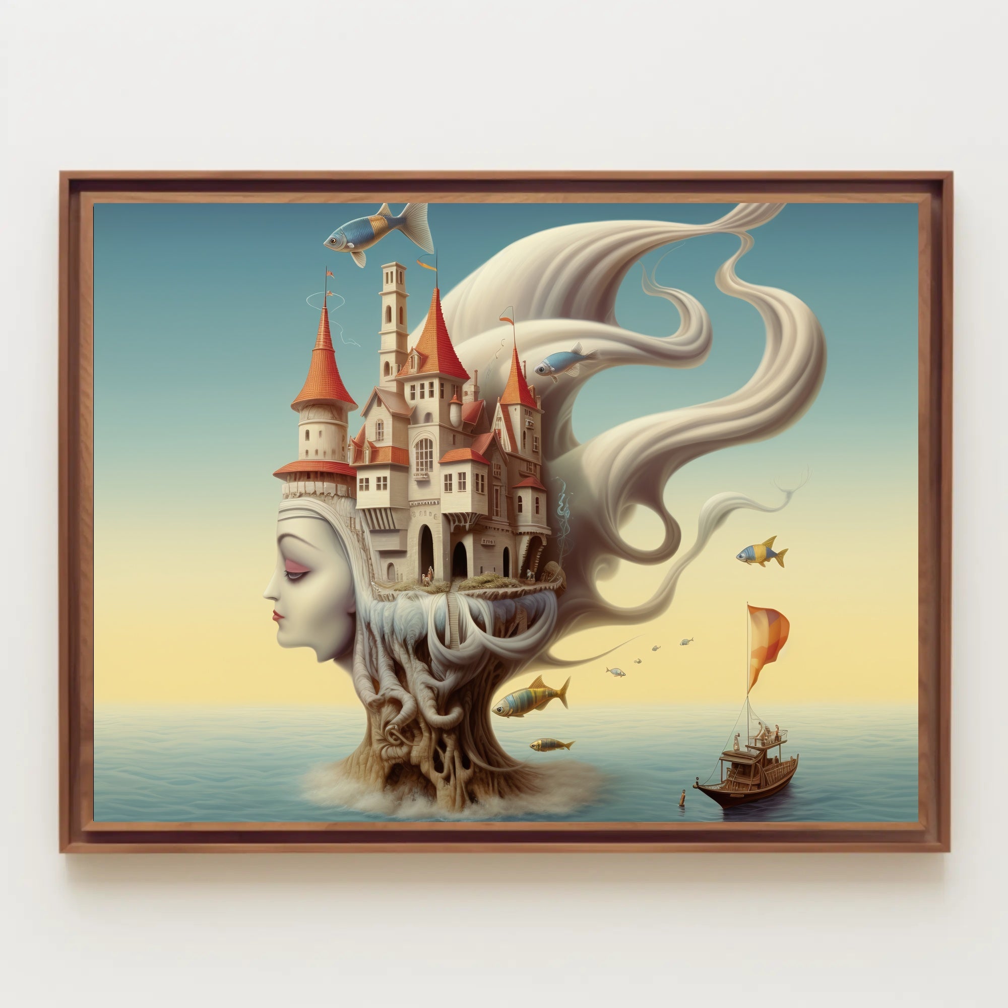 Surreal Castle Head Dreamscape - Fantasy or Mythology Poster