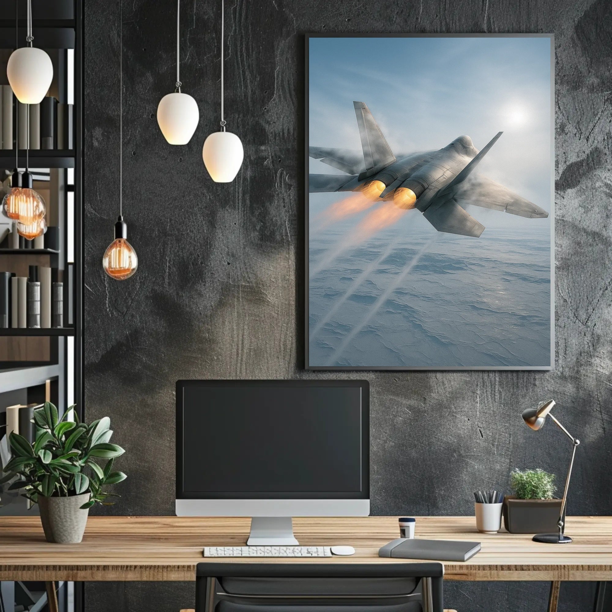 Lockheed Martin F-22 Raptor Military Jet Fighter Poster