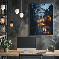 Eerie Abandoned Amusement Park Nostalgia - Abstract Artistic Poster