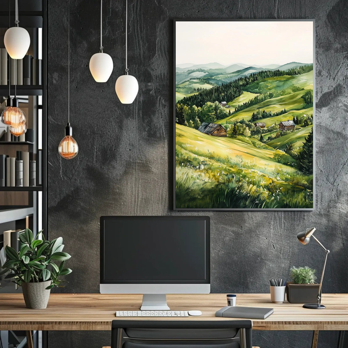 Ukraine Carpathian Mountains Countryside View Poster