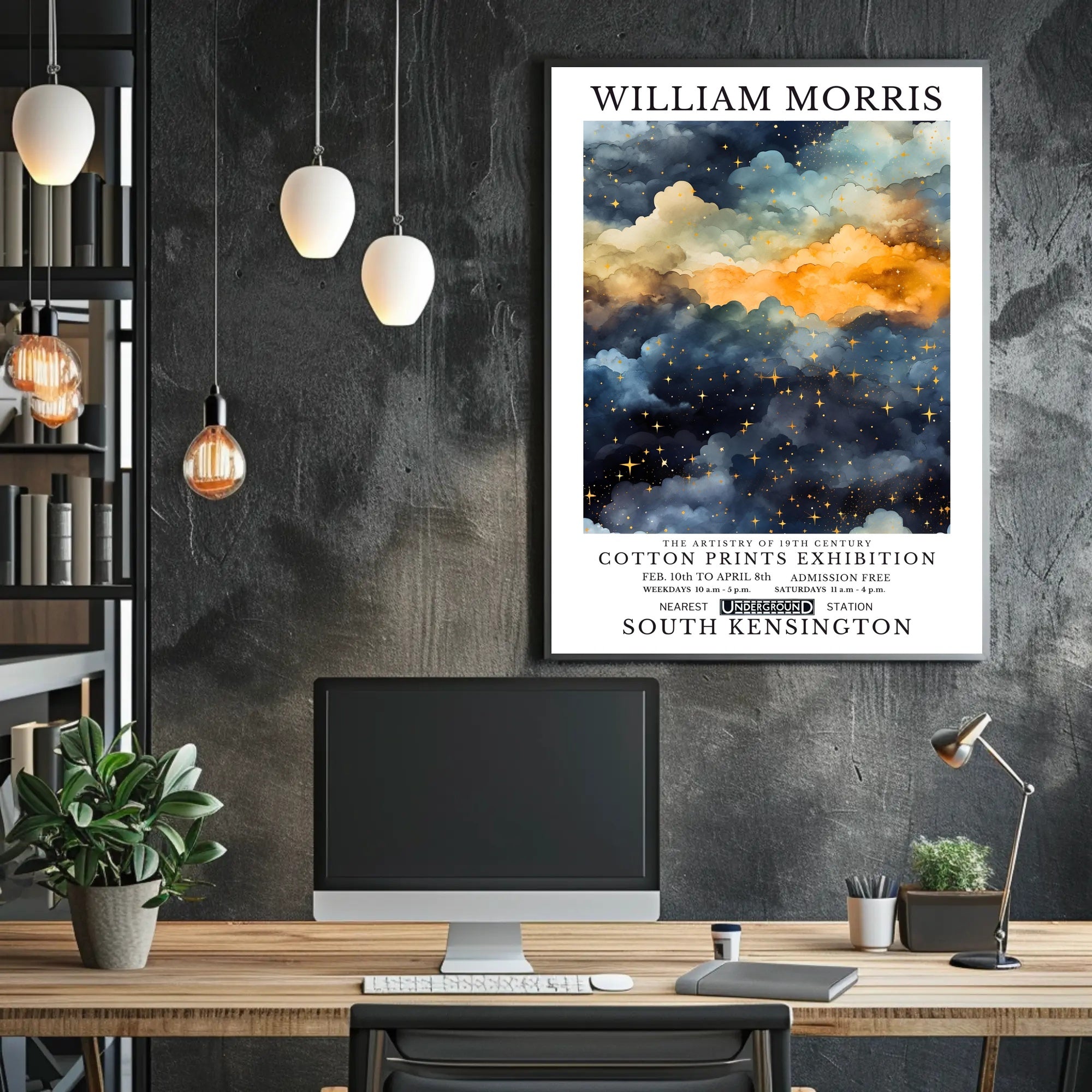 William Morris Cotton Prints Exhibition Poster