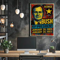 George H. W. Bush 41st President of the United States Graffiti Pop Art Poster