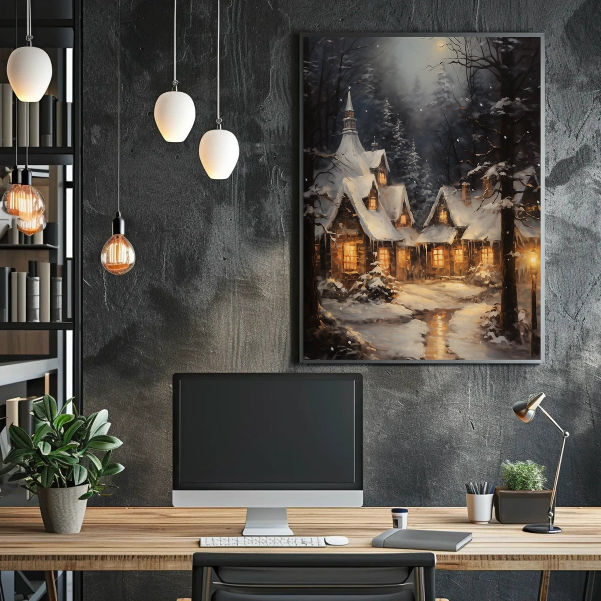 Winter Wonderland Cottage Poster