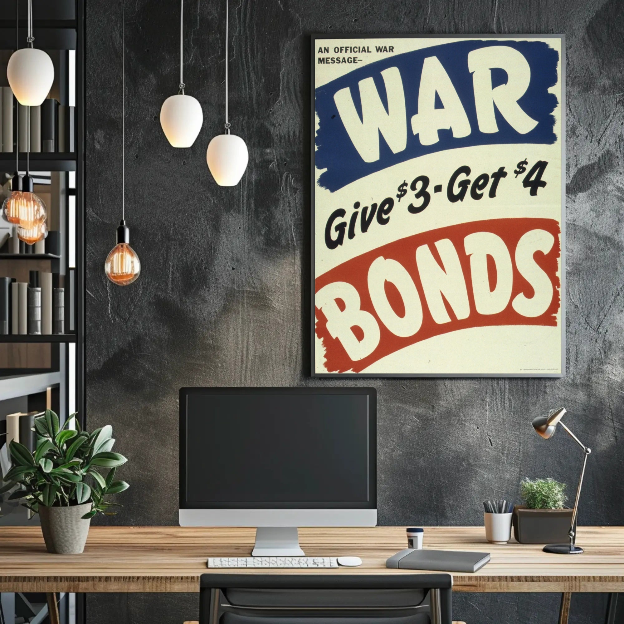 WAR BONDS Vintage Design Poster WWII Poster