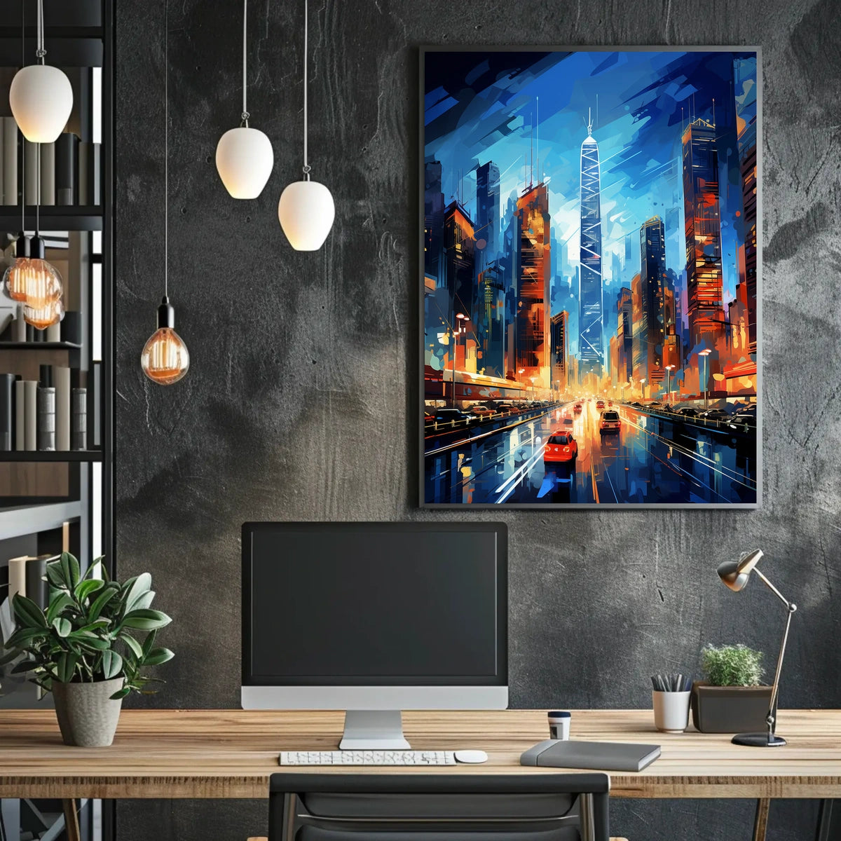 Vibrant Skyscraper Cityscape Poster - Urban or Cityscape Poster