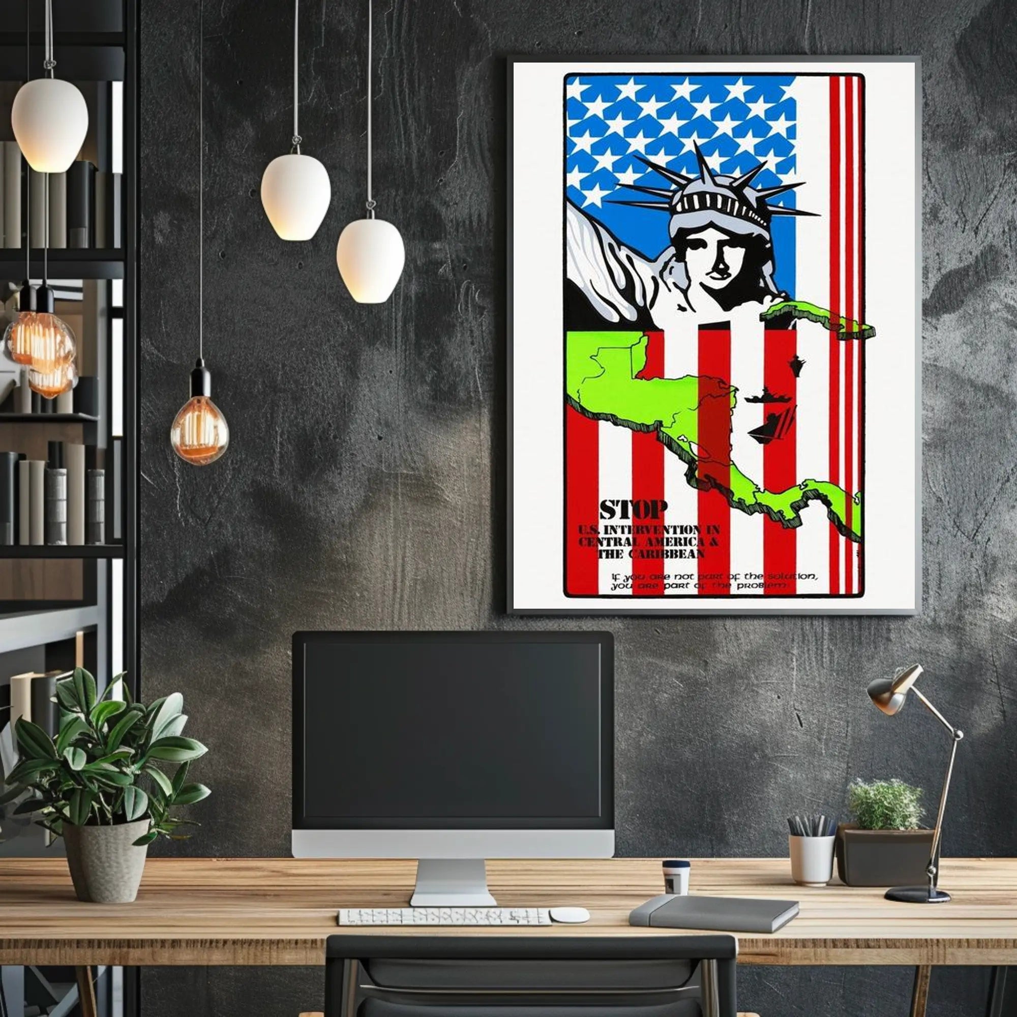 Stop U.S. Intervention Poster PosterGoat