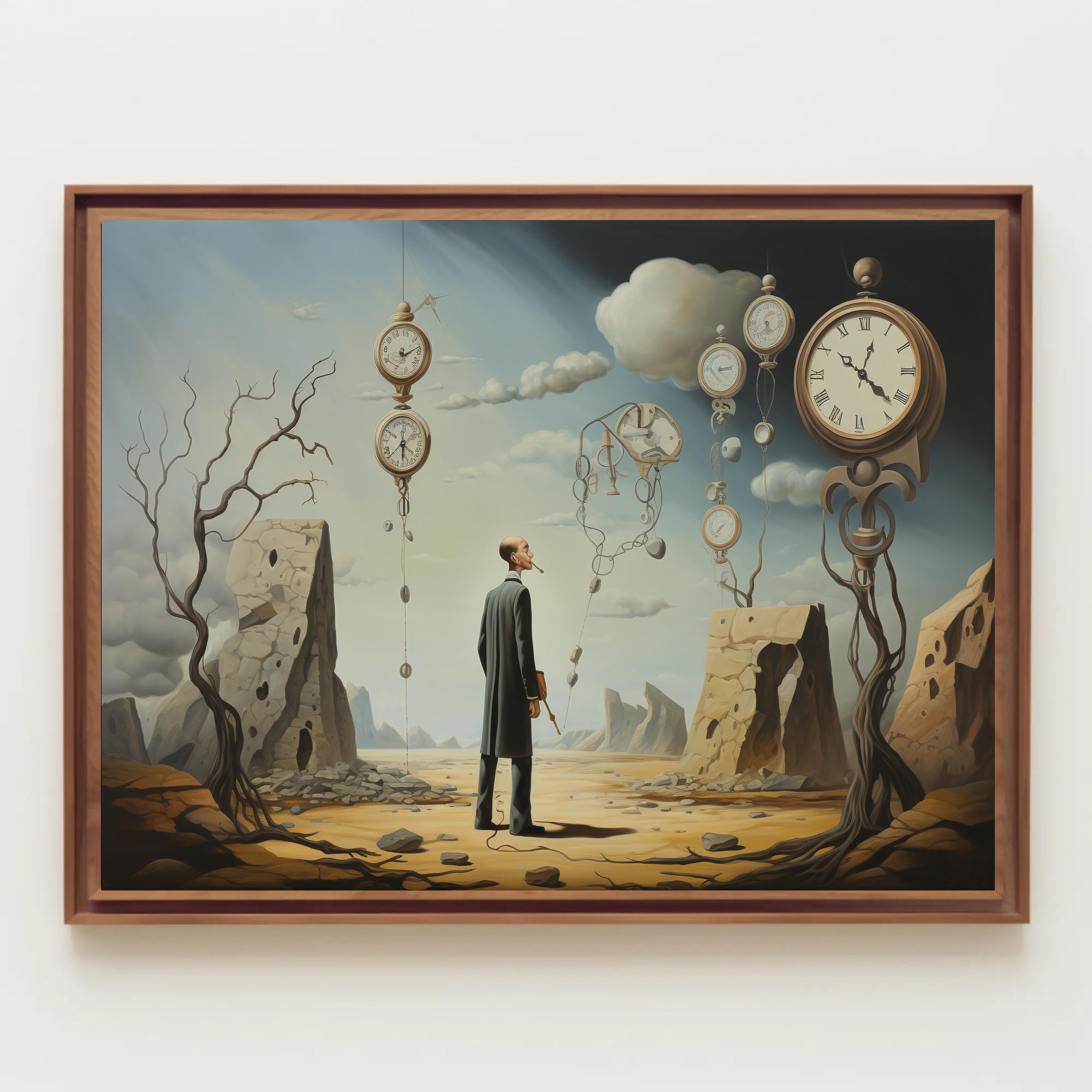 Surreal Dreamscape Timepiece Artistic Poster