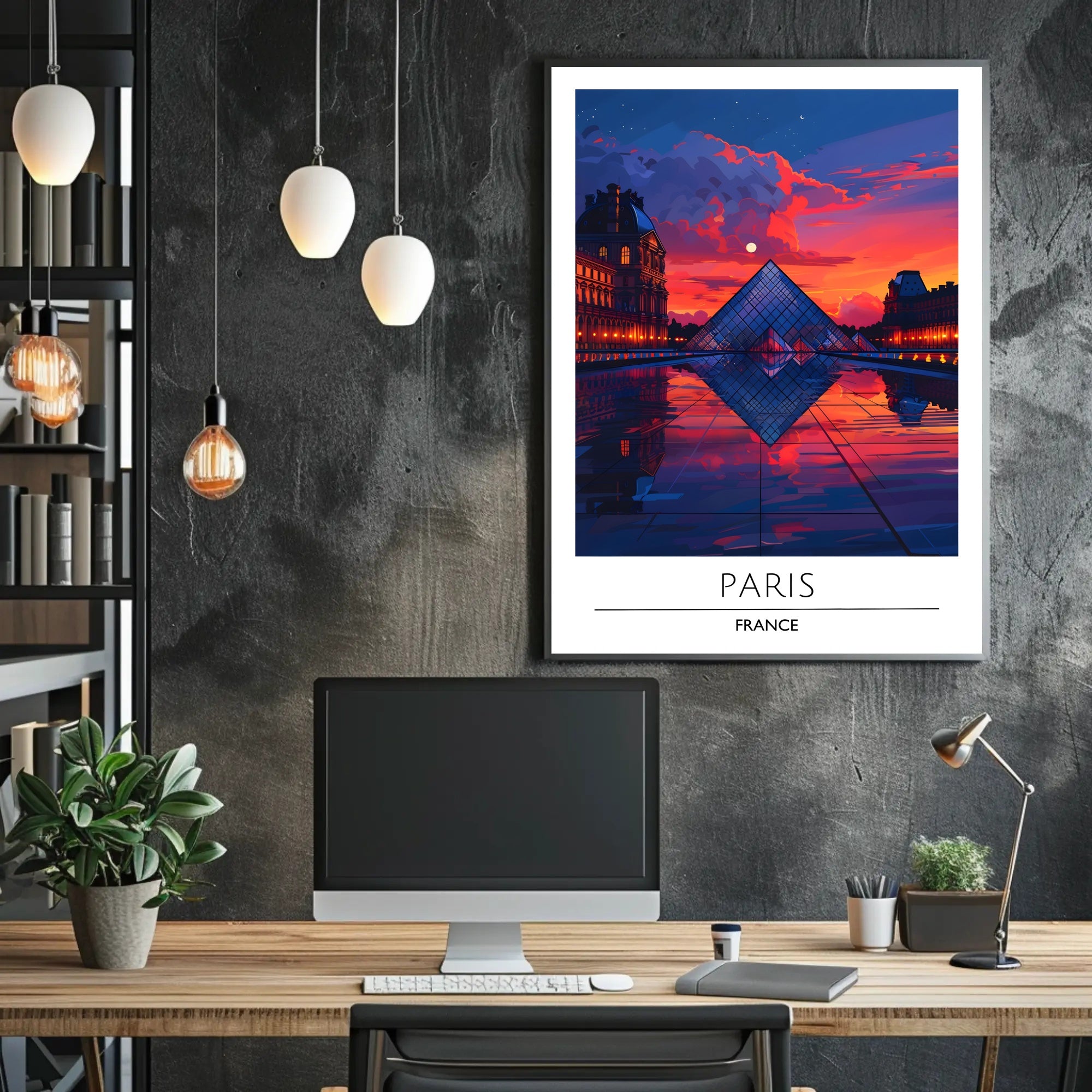 Louvre Pyramid Paris Cityscape Poster