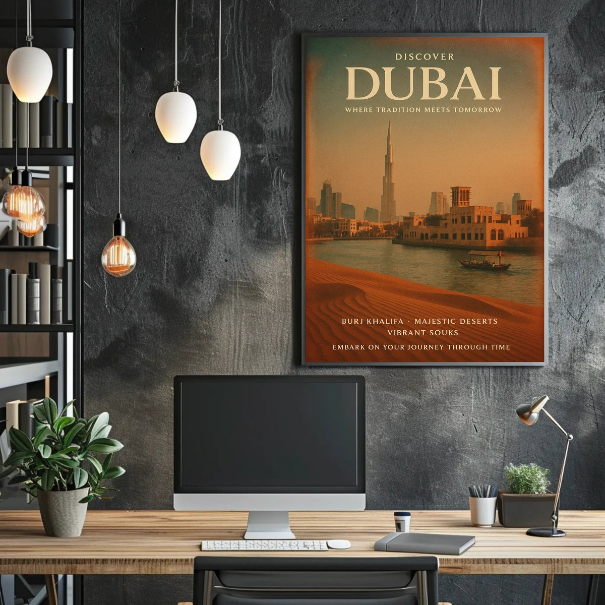 Dubai Poster Discover Tradition Meets Tomorrow Travel Decor