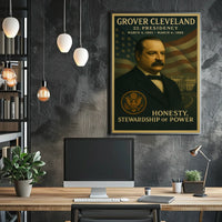 President Grover Cleveland Vintage Wall Art Poster Historical or Presidential Poster