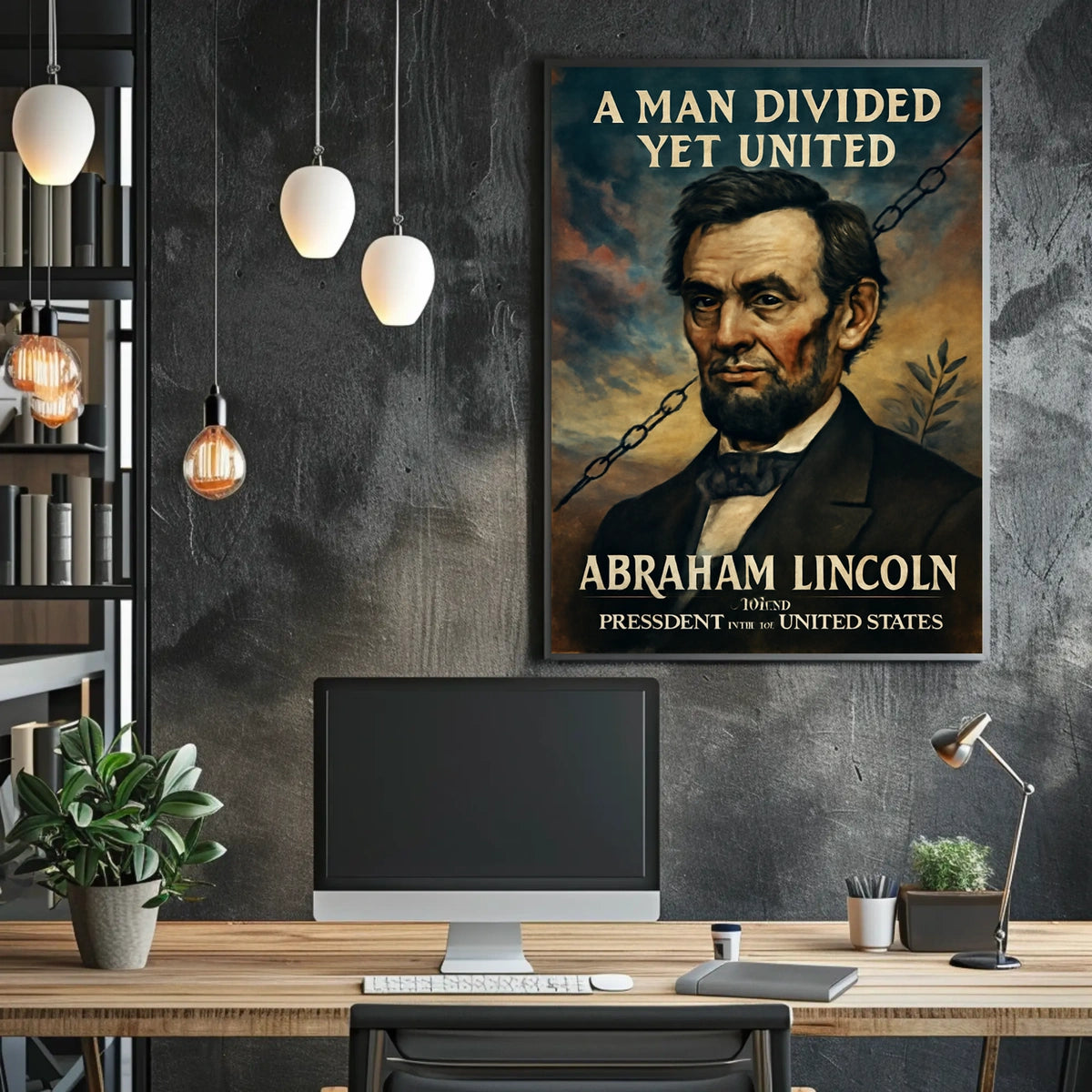 Abraham Lincoln A Man Divided Yet United Poster