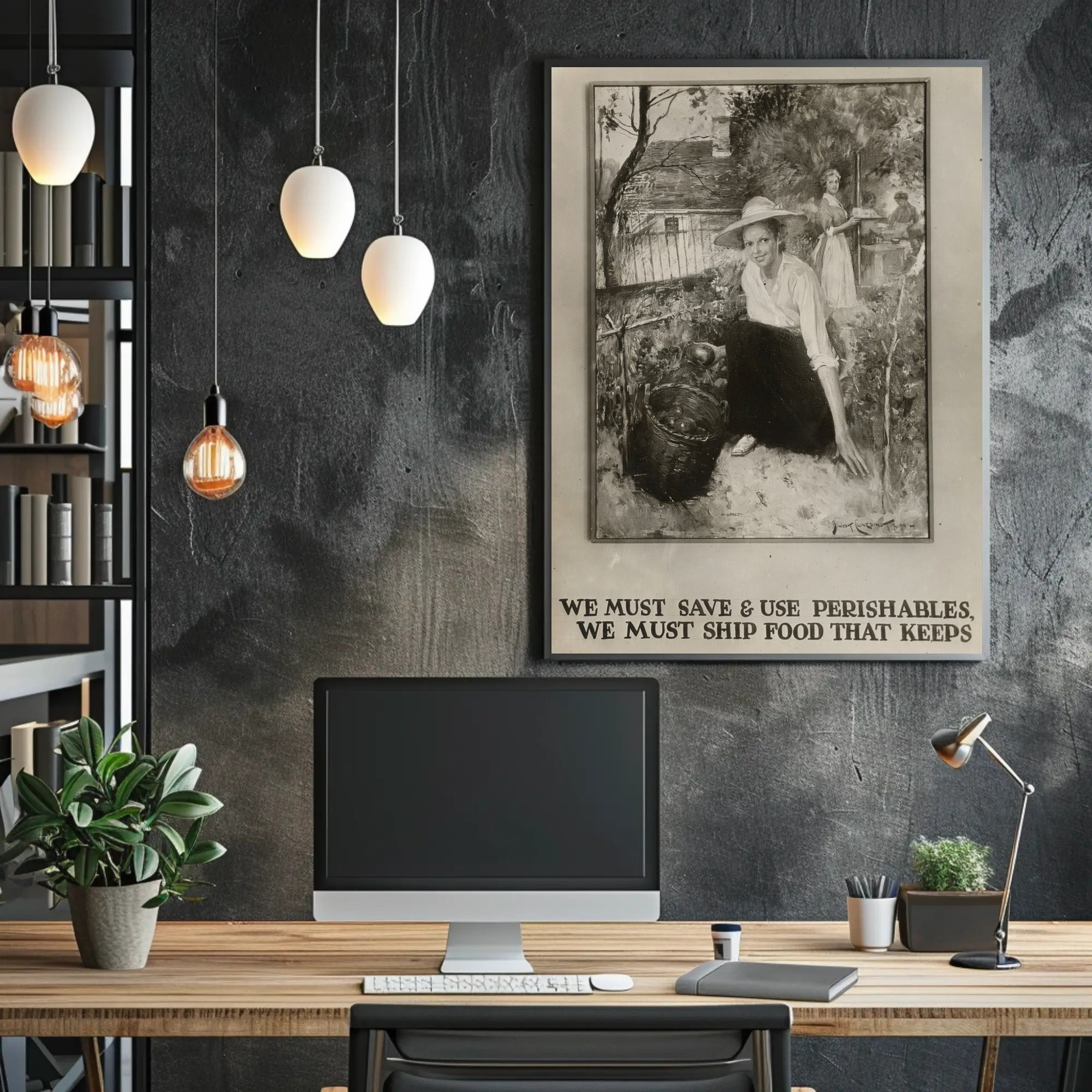 Vintage Wartime Propaganda Poster: Patriotic Resource Management Art PosterGoat