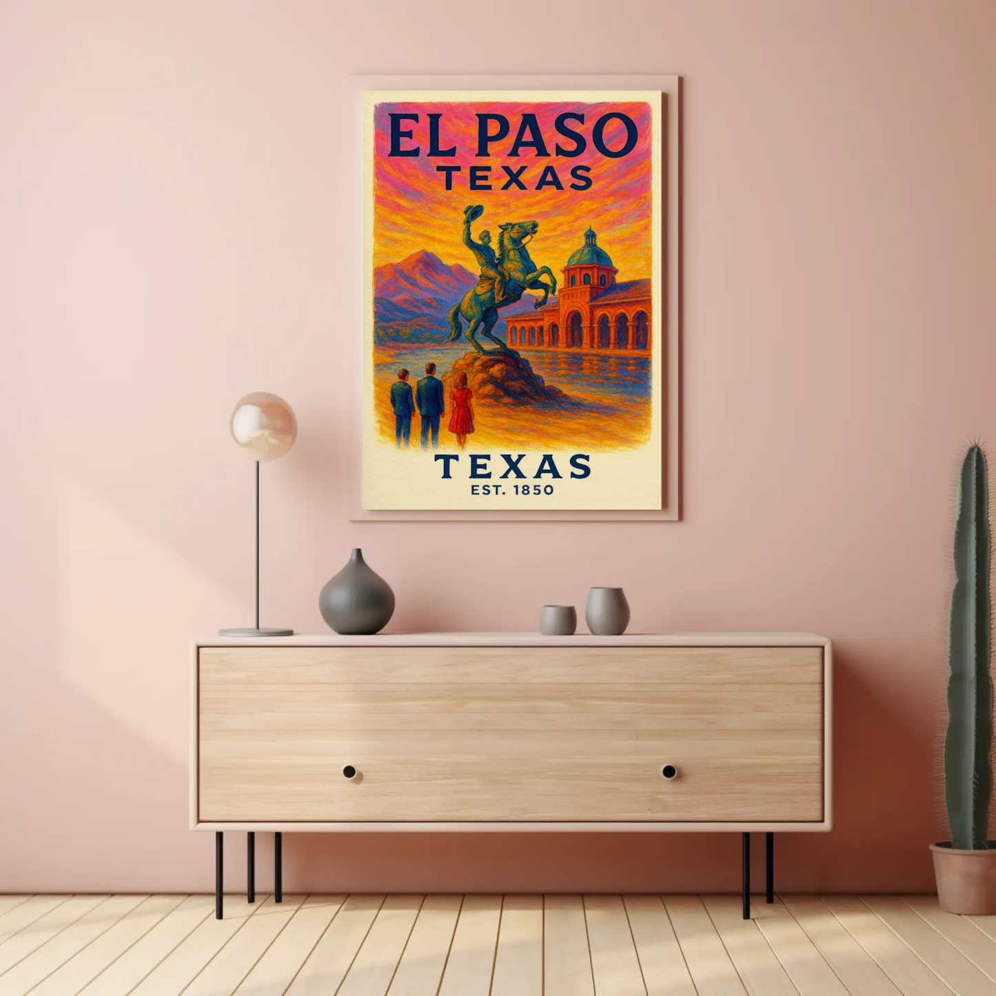 El Paso Texas Sunset Equestrian Monument Poster