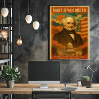 Martin Van Buren 8th President of the United States Layered Digital Collage Poster