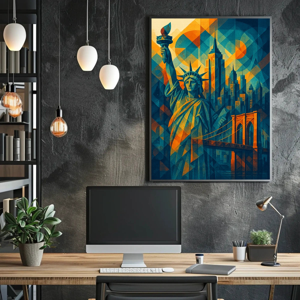 New York City Architecture Poster Abstract Wall Art