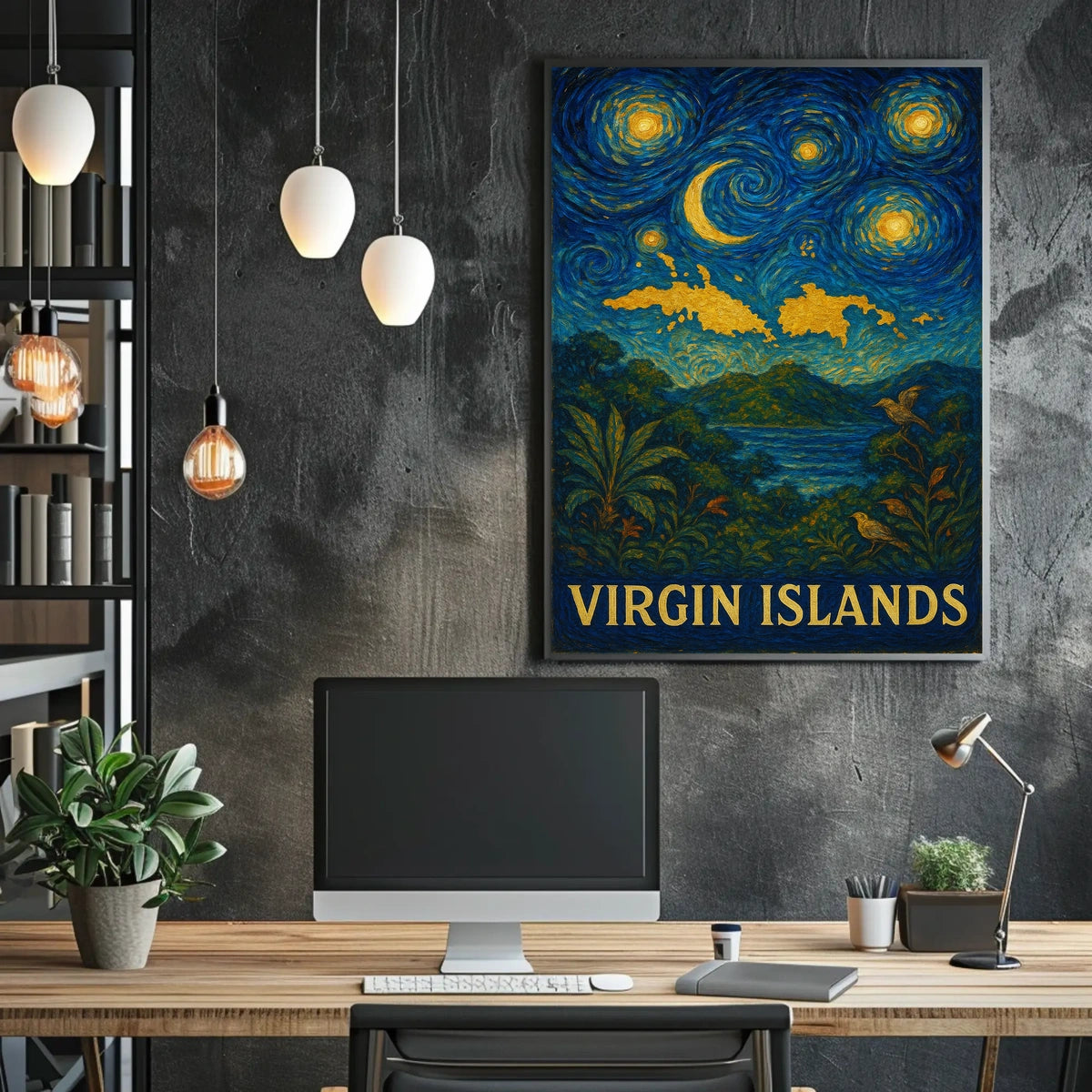 Starry Night Over The Virgin Islands Poster