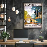 Cambridge Scenic Vintage Travel Poster PosterGoat