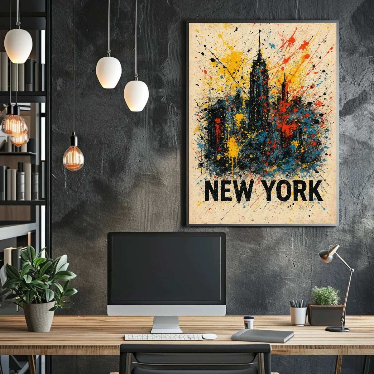 New York Skyline In Abstract Abstract Poster