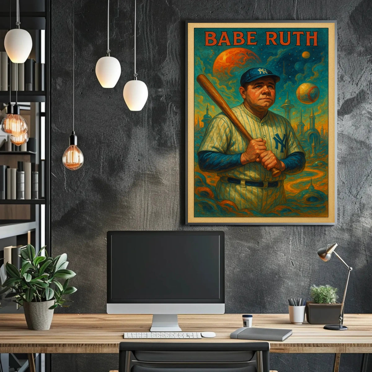 Babe Ruth Iconic Baseball Legend Poster