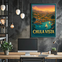Chula Vista Scenic View Vintage Travel Poster
