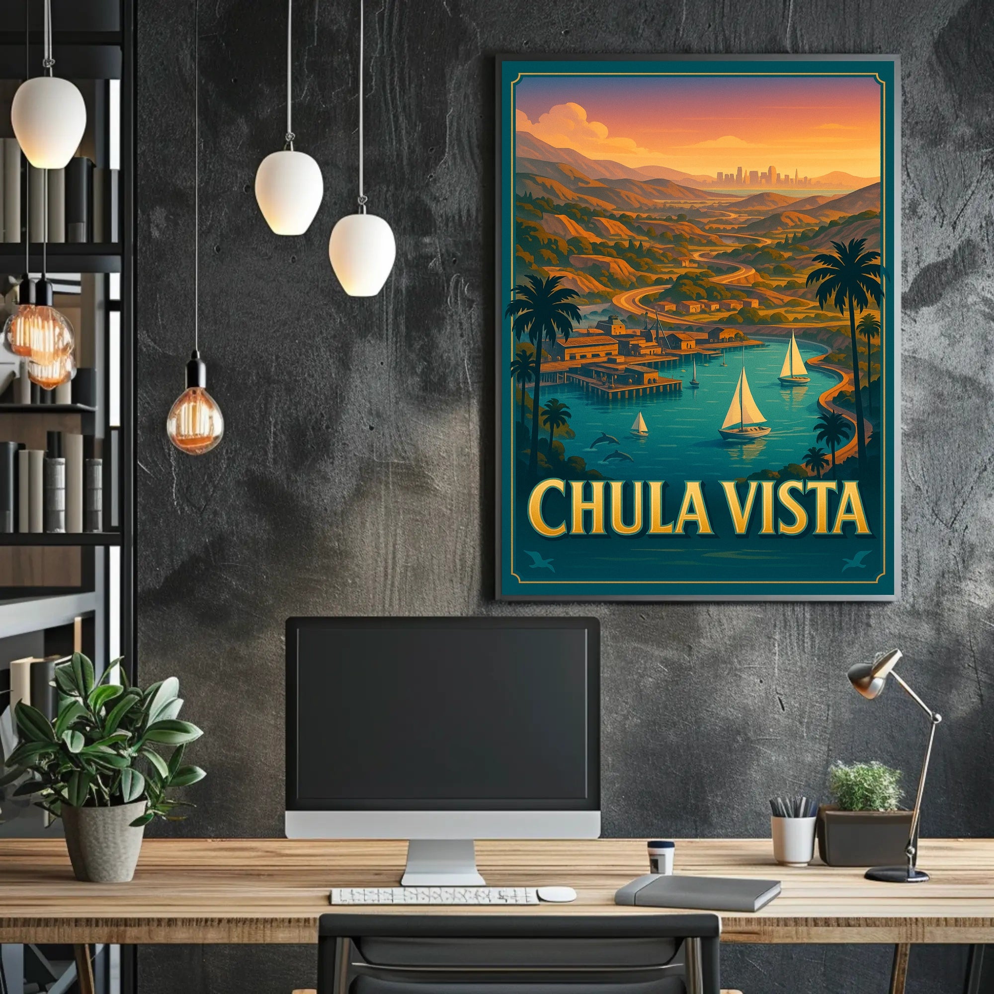 Chula Vista Scenic View Vintage Travel Poster