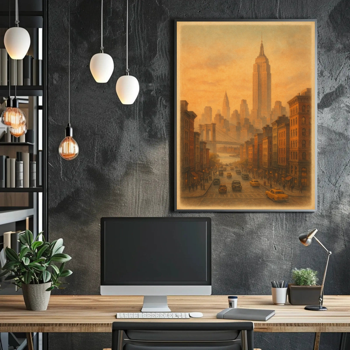 Vintage New York Cityscape Vintage Poster